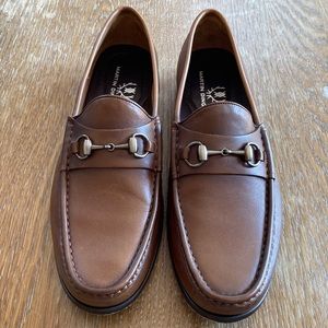 Martin Dingman brown leather horsebit loafers